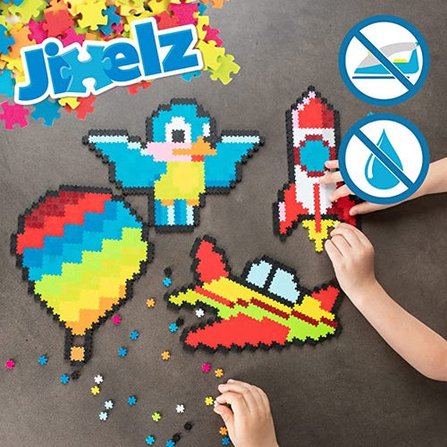 Jixelz 1500 pc Set - فوق في ألغازِ الهواءِ بألعابِ الدماغِ السمينةِ | مجموعة البناء للأطفال من سن 6+