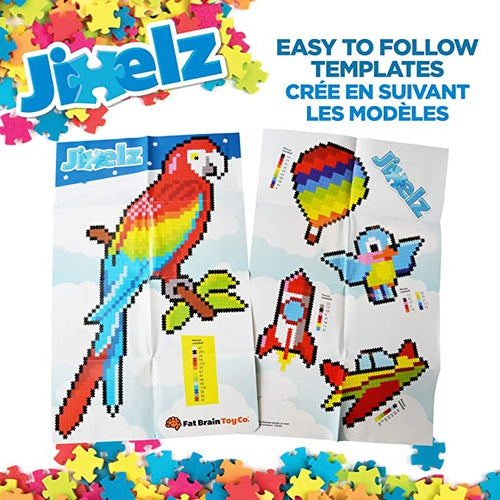 Jixelz 1500 pc Set - فوق في ألغازِ الهواءِ بألعابِ الدماغِ السمينةِ | مجموعة البناء للأطفال من سن 6+