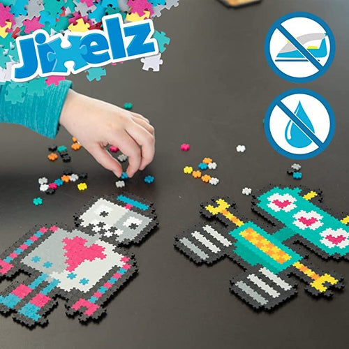 Jixelz 700 pc سیٹ - Roving Robots Puzzles by Fat Brain Toys | 6+ کی عمر کے بچوں کے لیے تعمیراتی سیٹ 