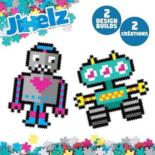 Jixelz 700 pc سیٹ - Roving Robots Puzzles by Fat Brain Toys | 6+ کی عمر کے بچوں کے لیے تعمیراتی سیٹ 