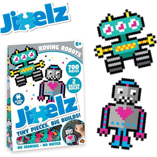 Jixelz 700 pc سیٹ - Roving Robots Puzzles by Fat Brain Toys | 6+ کی عمر کے بچوں کے لیے تعمیراتی سیٹ 