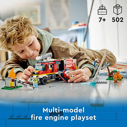 LEGO City Fire Command Unit 60374, Rescue Fire Engine Toy Set | 502 Pieces Construction Set for Kids age 7+