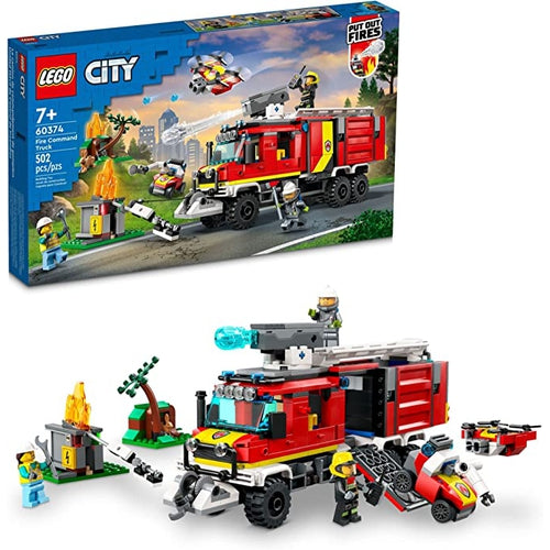 LEGO City Fire Command Unit 60374, Rescue Fire Engine Toy Set | 502 Pieces Construction Set for Kids age 7+