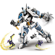 Load image into Gallery viewer, LEGO® 71738 Ninjago Legacy Zane’S Titan Mech Battle With Jay Golden Figure And 2 Ghost Warriors | 840 Pieces Construction set for creative kids age 9+
