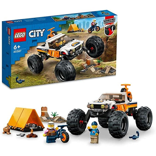LEGO® سٹی 4x4 آف روڈر ایڈونچرز 60387 | 252 ٹکڑوں والا کنسٹرکشن کھلونے کا سیٹ 6 سال اور اس سے زیادہ عمر کے بچوں کے لیے