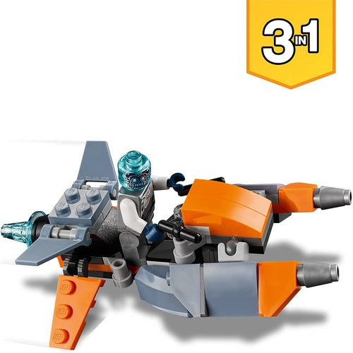 LEGO® Creator 3in1 Cyber ​​Drone 31111 | 113 ٹکڑوں کے بلڈنگ بلاکس / 6 سال سے زیادہ عمر کے تخلیقی بچوں کے لیے تعمیراتی سیٹ 