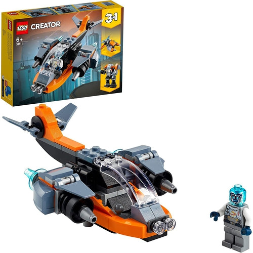 LEGO® Creator 3in1 Cyber ​​Drone 31111 | 113 ٹکڑوں کے بلڈنگ بلاکس / 6 سال سے زیادہ عمر کے تخلیقی بچوں کے لیے تعمیراتی سیٹ 
