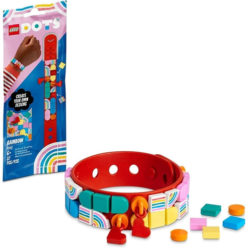 LEGO® DOTS Rainbow Bracelet with Charms 41953 | 37 Pieces DIY Art & Craft Set for Kids age 6+