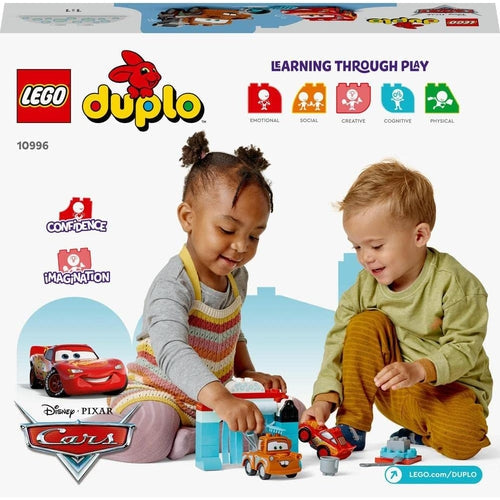 LEGO DUPLO ) Disney and Pixar’s Cars Lightning McQueen ' s Car Wash Fun 10996 (29 Pieces) | مجموعة البناء للأطفال من سن 4+