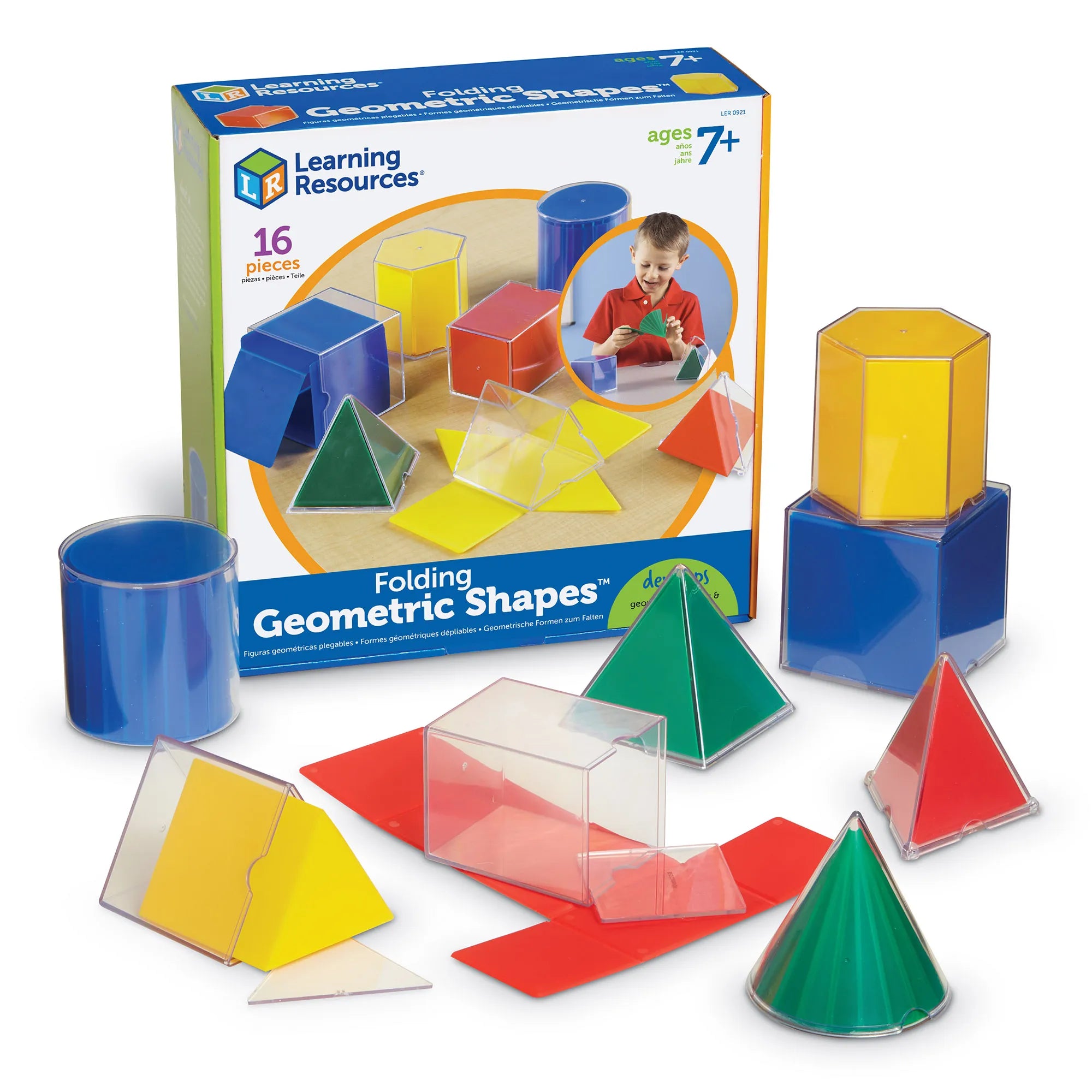 Learning Resources Folding Geometric Shapes - LER0921 | 16 pcs Math Educational Kit for kids Age 7+