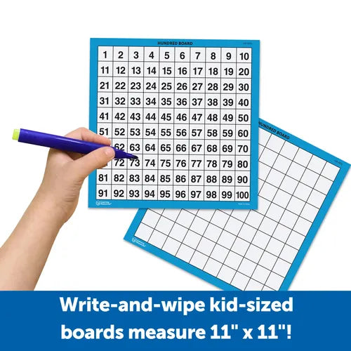Laminated Hundred Boards | Math Educational Set by Learning Resources for Kids Age 3+