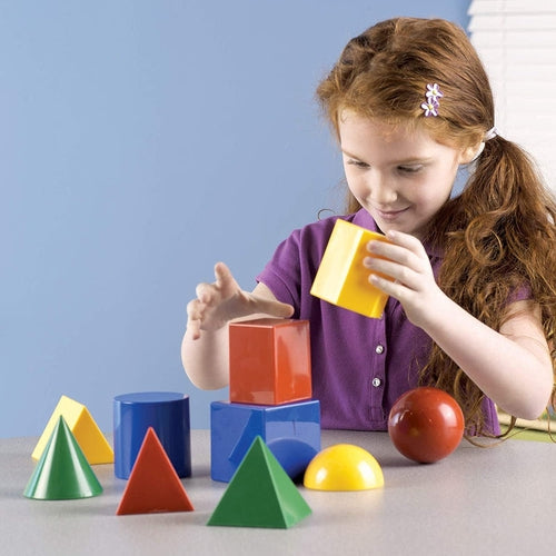 Large Plastic Geometric Shapes | 10 Pcs Math Set by Learning Resources US | Age 5+