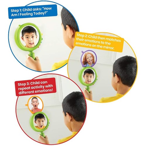 انظر إلى مرآة مشاعري | لعبة تعليمية حسية من Learning Resources Hand2Mind للأطفال من سن 3 سنوات فما فوق 