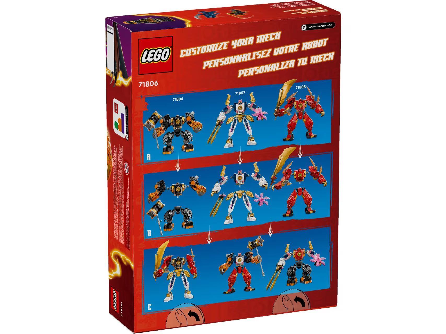 Lego Ninjago Dragons Rising - Cole's Elemental Earth Mech - 71806 | Customisable Action Figure Battle Toy With Cole Minifigure | 235 pcs construction set for Kids Age 7+