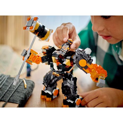 Lego Ninjago Dragons Rising - Cole's Elemental Earth Mech - 71806 | Customisable Action Figure Battle Toy With Cole Minifigure | 235 pcs construction set for Kids Age 7+