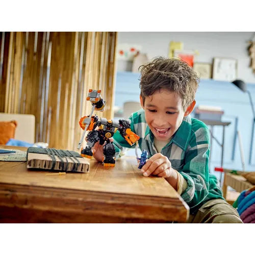 Lego Ninjago Dragons Rising - Cole's Elemental Earth Mech - 71806 | Customisable Action Figure Battle Toy With Cole Minifigure | 235 pcs construction set for Kids Age 7+