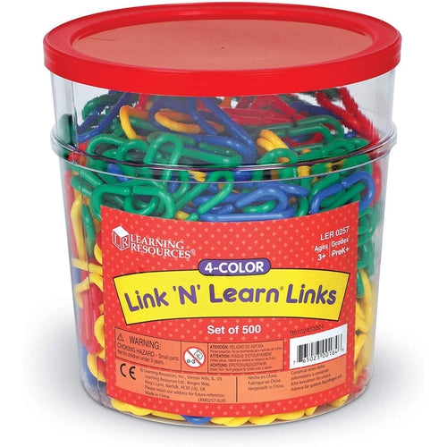 Link 'N' Learn Links Set | Bucket of 500 Assorted Color Links by Learning Resources US | Age 3+
