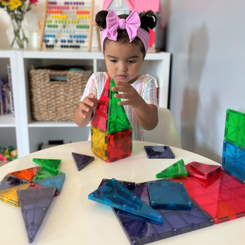 Magna-Tiles Clear Colors 32 Piece Set - 20110 | Educational Construction Set for Kids Age 3+