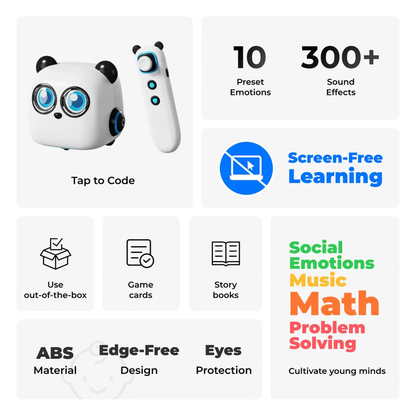 Makeblock mTiny: Smart Panda Robot for Preschoolers to Learn Coding, Math, Language... | Tech / Eng Educational Set for Kids Age 3+