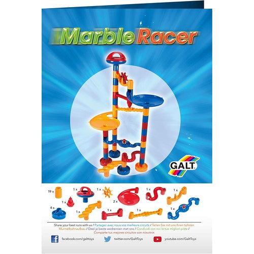 Marble Racer | Build Exciting Racing Game for 2-4 players | 80 pcs Construct Set by Galt UK for Kids, Ages 4+