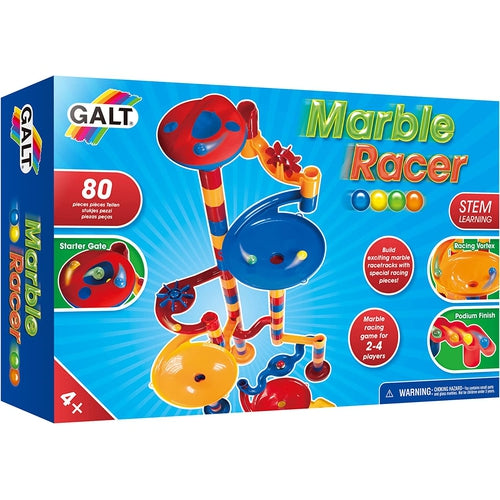 Marble Racer | Build Exciting Racing Game for 2-4 players | 80 pcs Construct Set by Galt UK for Kids, Ages 4+