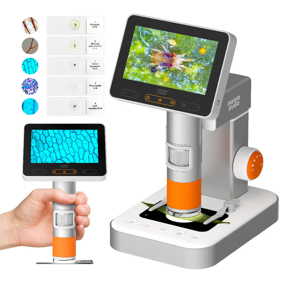MatataStudio MX2-AS Digital Microscope - 100x-1600x | Science STEM Kit for Kids Age 6+