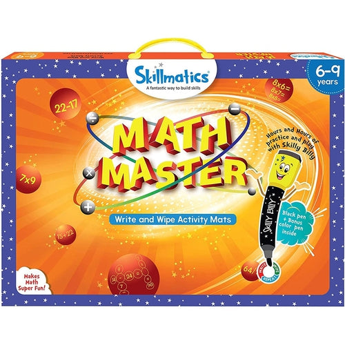 Math Master | Write and Wipe Activity Mats | Mathematics set by SkillMatics IN | Age 6+