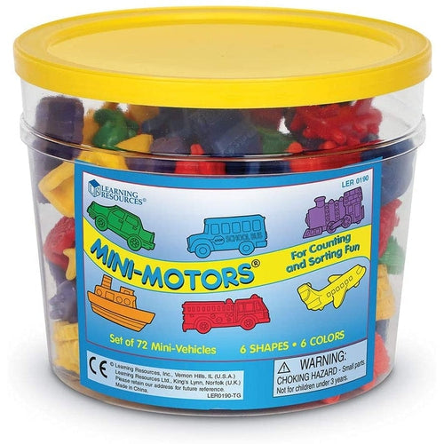 Mini Motors Counting and Sorting Fun Set, Early Math Skill | Set of 72 by Learning Resources US | Age 3+