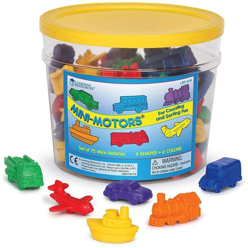 Mini Motors Counting and Sorting Fun Set, Early Math Skill | Set of 72 by Learning Resources US | Age 3+
