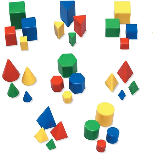Mini Relational GeoSolids | 32-Piece Math Geometric Shapes by Learning Resources US | Age 5+