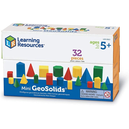 Mini Relational GeoSolids | 32-Piece Math Geometric Shapes by Learning Resources US | Age 5+
