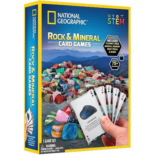 National Geographic Rock & Mineral Card Games for Kids Age 6+
