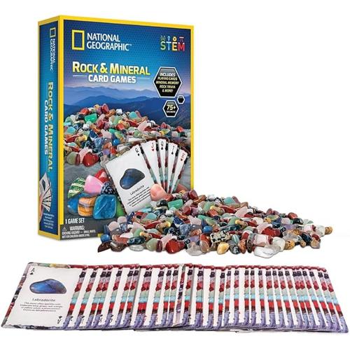 National Geographic Rock & Mineral Card Games for Kids Age 6+
