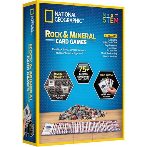 National Geographic Rock & Mineral Card Games for Kids Age 6+