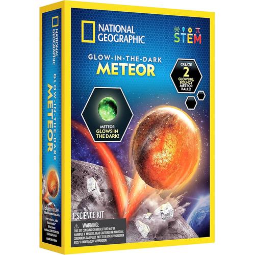 National Geographic Glow-In-The-Dark Meteor | Create 2 Glowing, Bouncy Metor Balls, Science Set for Kids Age 8+