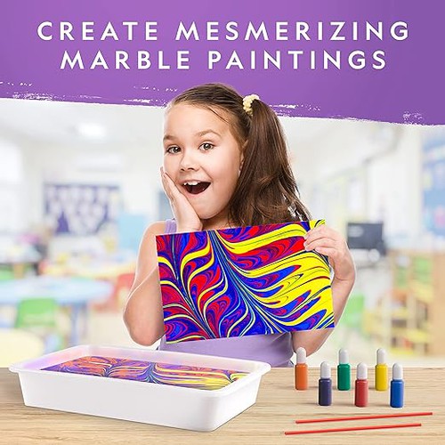 Paint Marbling Craft Kit | Arts and Craft Kit by National Geographic for kids Age 6+