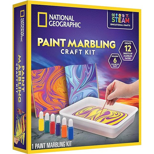 Paint Marbling Craft Kit | Arts and Craft Kit by National Geographic for kids Age 6+