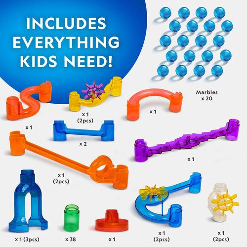 موٹر سے چلنے والی ماربل رَن ایکٹیویٹی کٹ | نیشنل جیوگرافک کی جانب سے 8 سال اور اس سے زیادہ عمر کے بچوں کے لیے سٹوریج بیگ کے ساتھ STEM کنسٹرکشن سیٹ