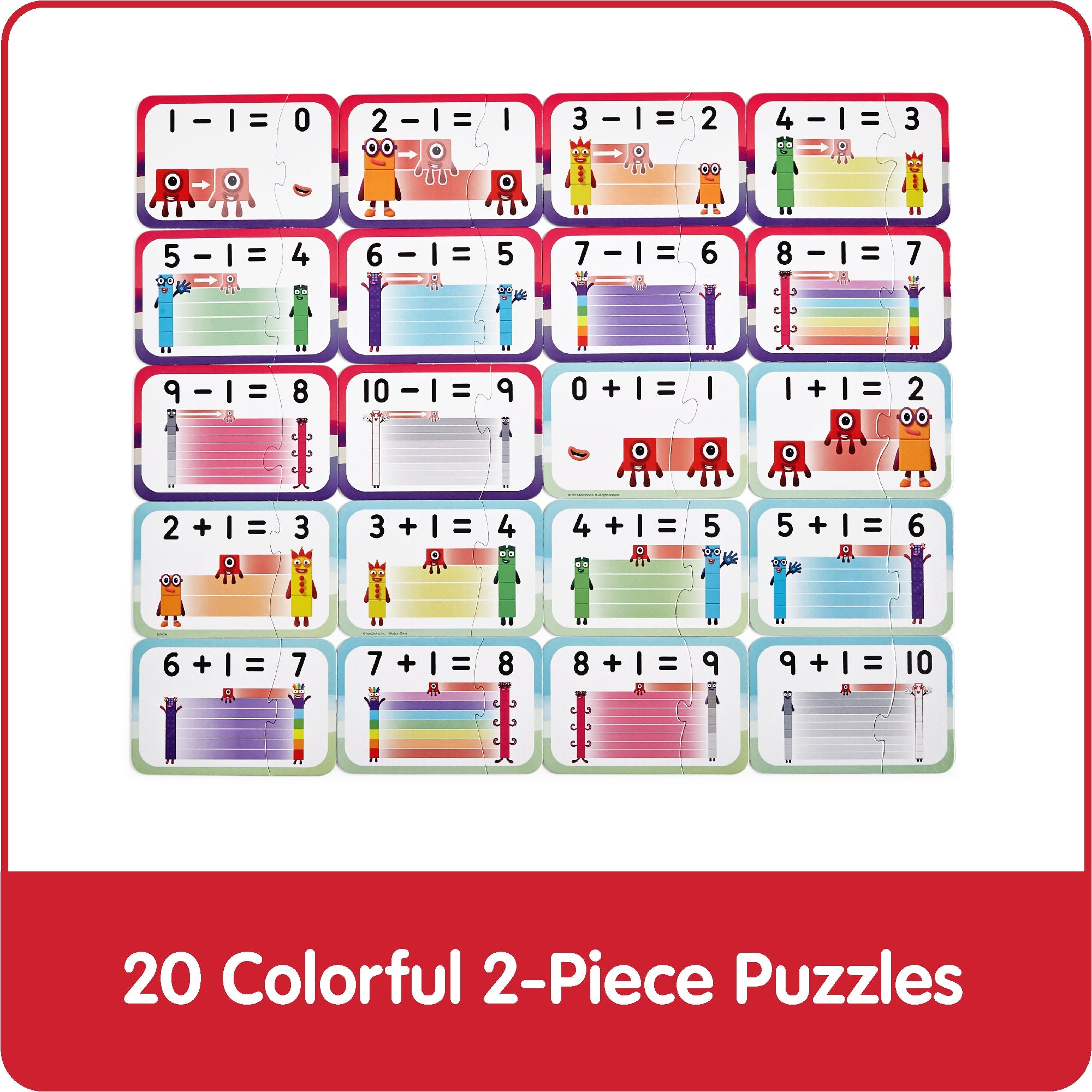 Numberblocks Adding and Subtracting Puzzle Set | 40 pcs Math Set by Hand2Mind US | Educational Toy for Kids Age 3+