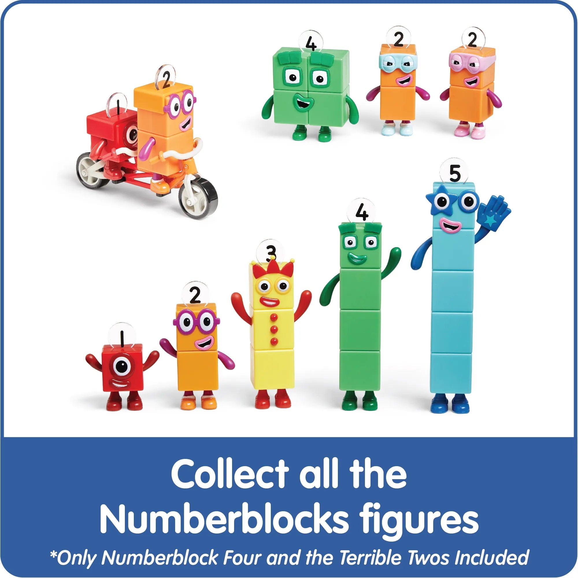 Numberblocks Four and The Terrible Twos Figure Pack | Math Set by Hand2Mind US | Educational Toy for Kids Age 3+