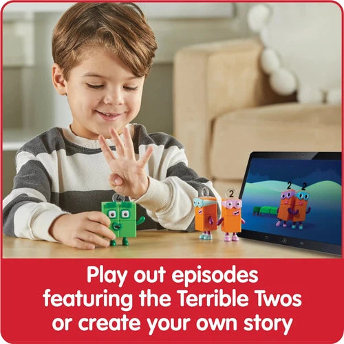 مجموعة مجسمات Numberblocks Four and The Terrible Twos | مجموعة الرياضيات من Hand2Mind US | لعبة تعليمية للأطفال من سن 3 سنوات فما فوق 