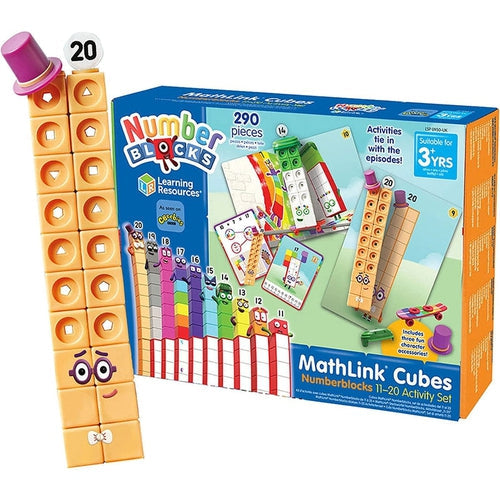Numberblocks MathLink Cubes 11-20 Activitty Set | 290 pcs Math Set by Hand2Mind US | Educational Toy for Kids Age 3+