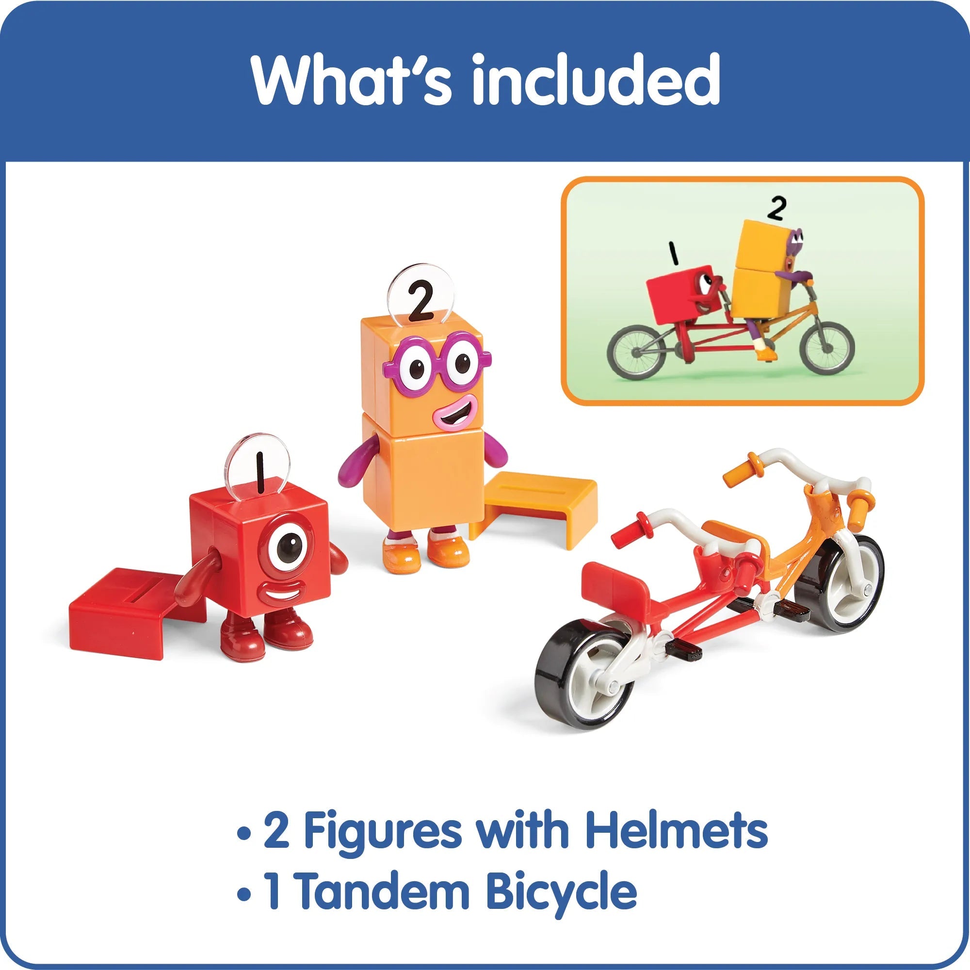 Numberblocks One and Two Bike Adventure Figure Pack | Math Set by Hand2Mind US | Educational Toy for Kids Age 3+