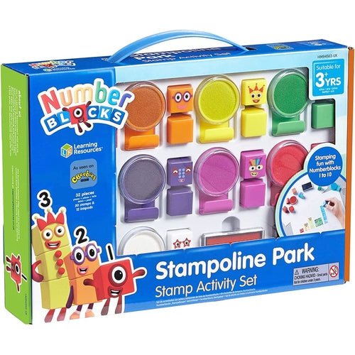 Numberblocks Stampoline Park Stamp Activity Set 32 Pieces | Washable Inks, Arts & Crafts Set by Hand2Mind US for Kids age 3+