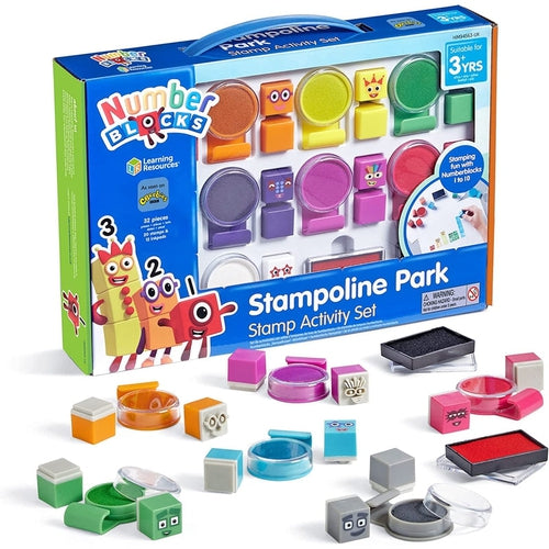 Numberblocks Stampoline Park Stamp Activity Set 32 Pieces | Washable Inks, Arts & Crafts Set by Hand2Mind US for Kids age 3+