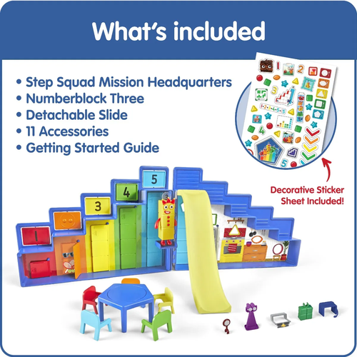 مجموعة ألعاب الرياضيات للأطفال من سن 3 سنوات فما فوق من Numberblocks® Step Squad Mission Headquarters