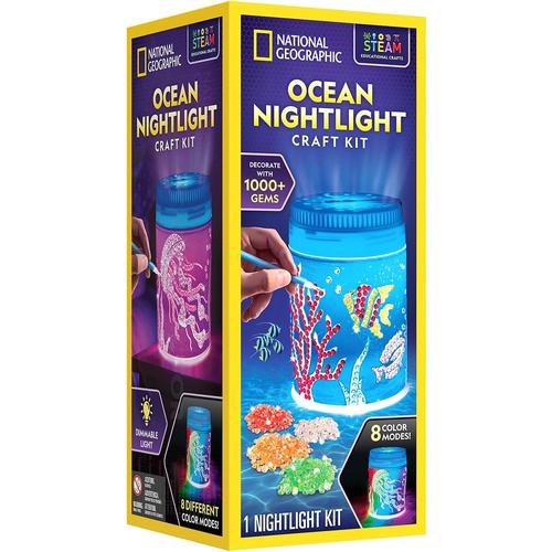 Ocean Night-Light Craft Kit - RTOCEANLT | Decorate with 1000+ GEMS NightLight | Art/Craft Kit by National Geographic for Kids Ages 8+