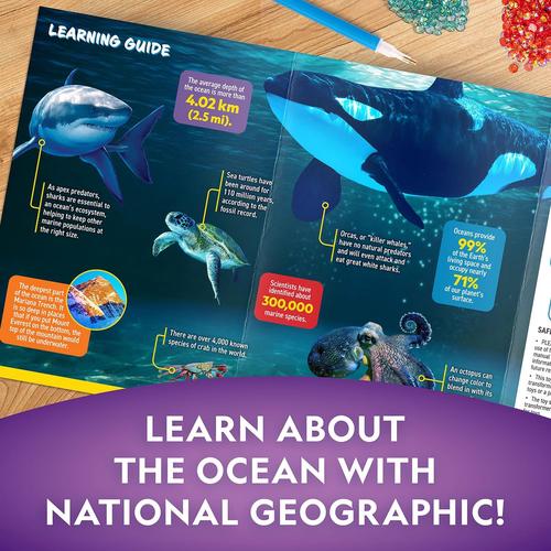 Ocean Night-Light Craft Kit - RTOCEANLT | Decorate with 1000+ GEMS NightLight | Art/Craft Kit by National Geographic for Kids Ages 8+