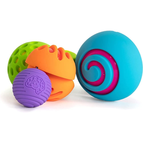 Oombee Ball |  Grasping Toy Chain - Connected Uniquely Textured Balls for Sensory Development | by Fat Brain US for Kids age 6m+