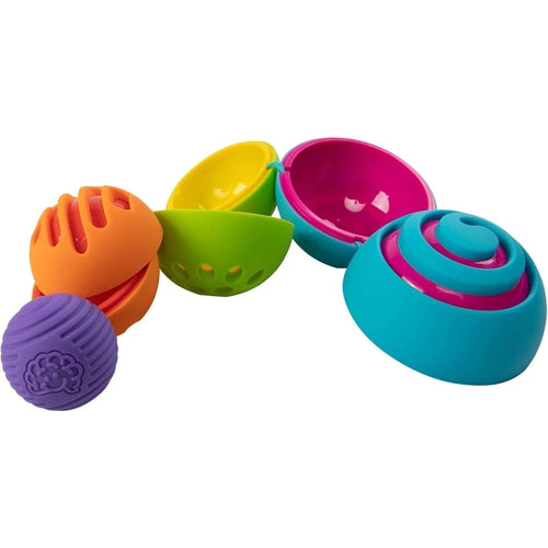 Oombee Ball |  Grasping Toy Chain - Connected Uniquely Textured Balls for Sensory Development | by Fat Brain US for Kids age 6m+